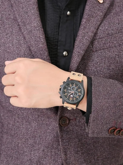 Luxury Brand Watch Men Leather Sports Watches Men's Army Military Quartz Wristwatch Male Clock Relogio Masculino Reloj Hombre
