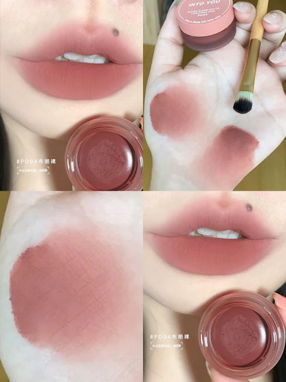 Into You Canned Lip Mud Matte Velvet Whitening Long lasting Lipstick Frost Lip Glaze Natural Bare Color