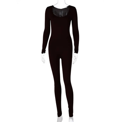Women's Bodycon Jumpsuit – Long Sleeve Slim Fit Romper
