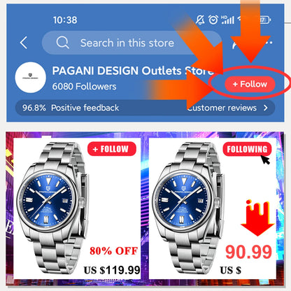 PAGANI DESIGN Luxury Classic Men‘s Mechanical Automatic Watches NH35A Stainless Steel Sports Waterproof Sapphire Clock PD1690