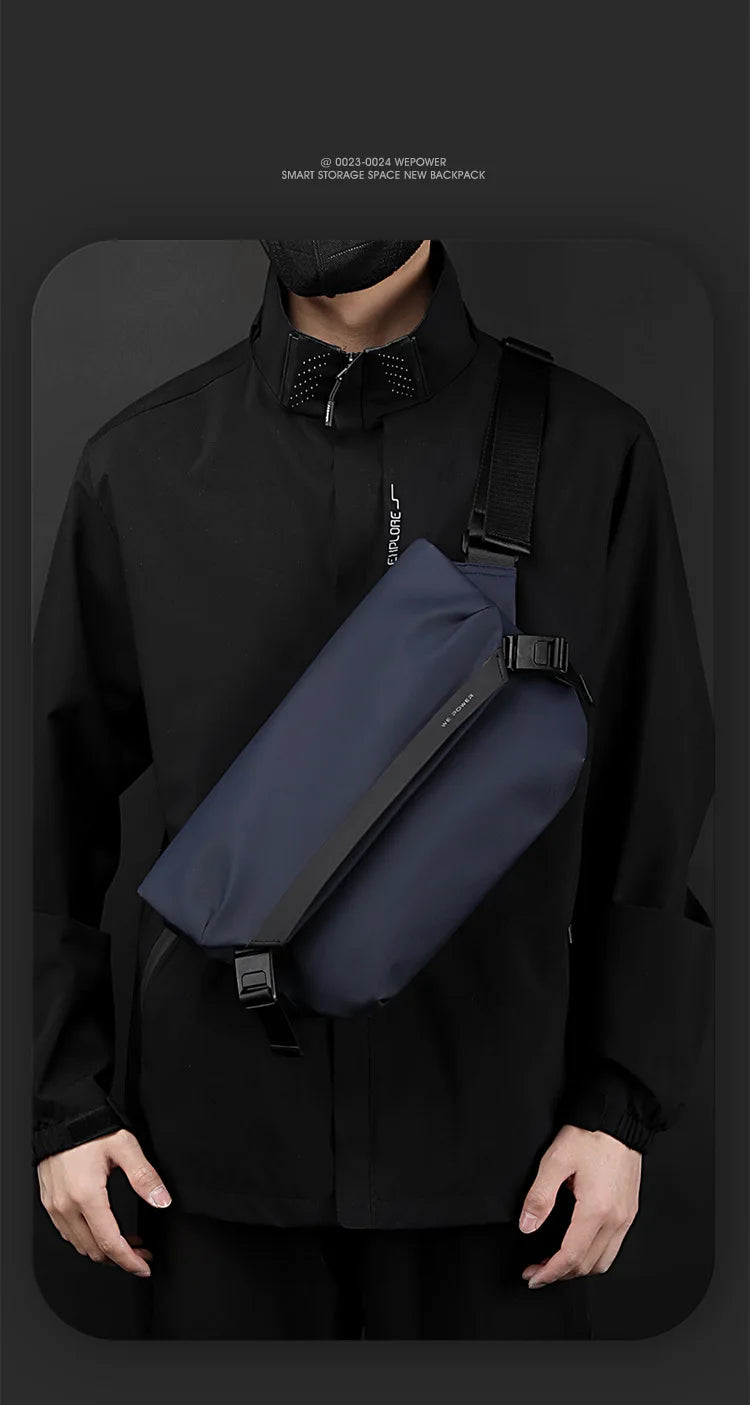 New Versatile Work Suit Shoulder Bag Men's Casual Single Crossbody Backpack Trendy Small Square Chest Bags Мужская сумка Bolsas