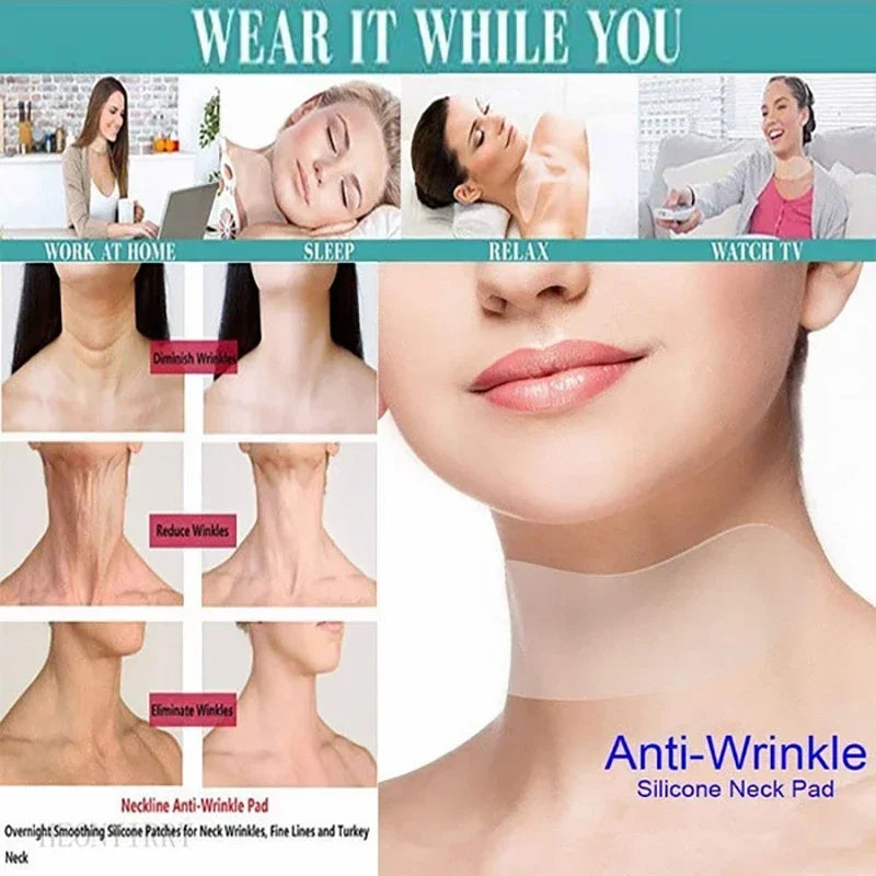 Reusable Silicone Anti Wrinkle Neck Pad Silicon Transparent Anti Microgroove Removal Neck Skin Care Silica Gel Patch Facial Care