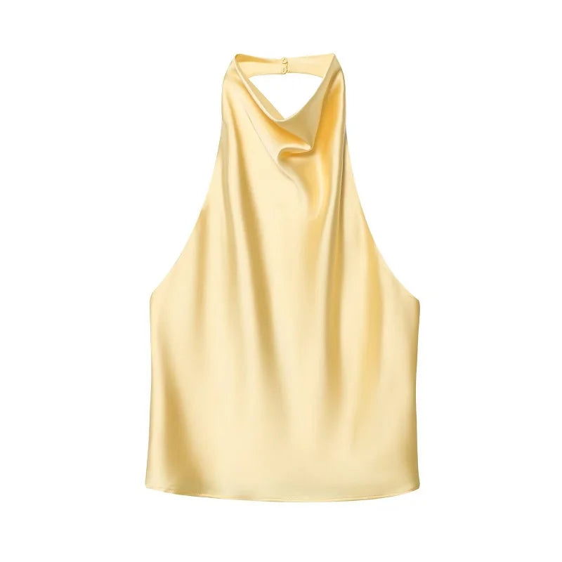 Styledora Satin Halter Top