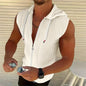 New Summer Sleeveless Zippered Jacquard Sportswear For Men 's