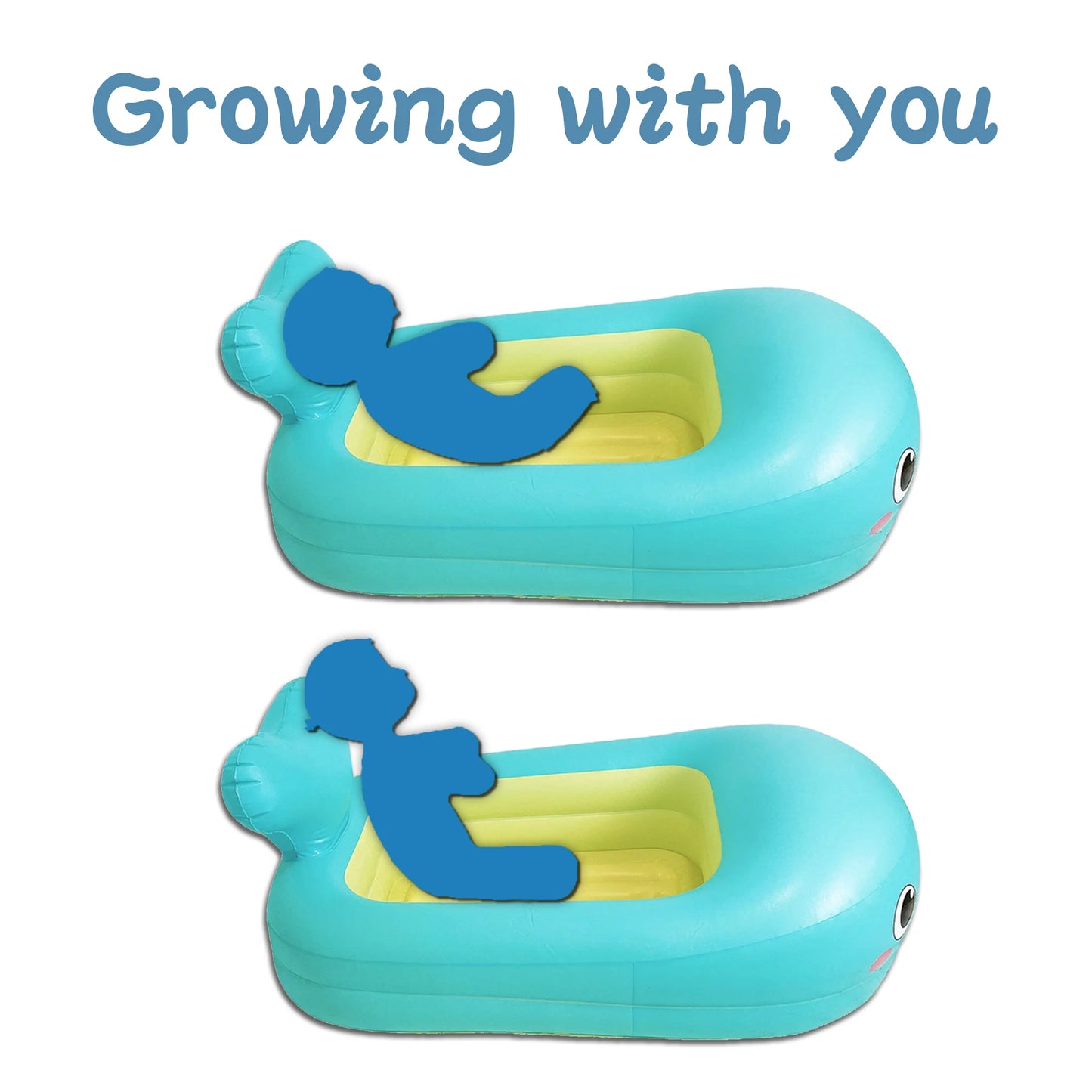 Inflatable Bathtub Pool for Sitting up, Blow up Portable Non-slip Baby Toddler Bathtub for Kids