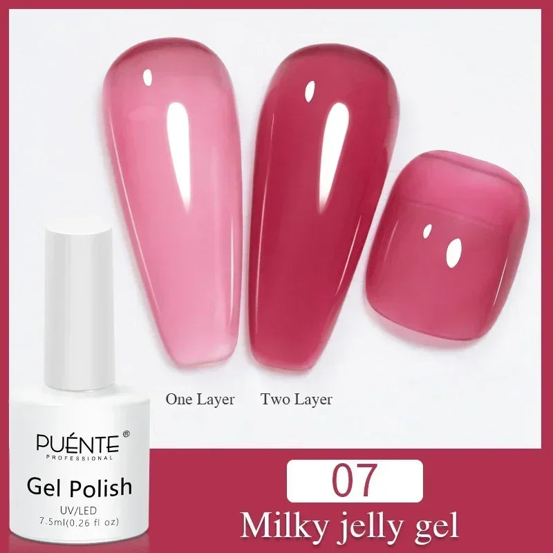 30ML Glitter Poly Nail Gel Hema Free Pink Glitter Acrylic Gel Finger Extension Nail Gel Semi-Permanent Nail Varnish For Manicure