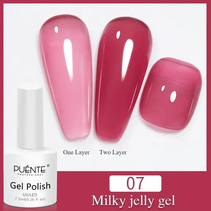 30ML Glitter Poly Nail Gel Hema Free Pink Glitter Acrylic Gel Finger Extension Nail Gel Semi-Permanent Nail Varnish For Manicure