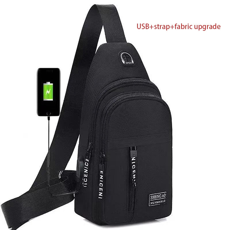 Travel Men's Handbags Multifunctional USB Chest Bag Designer Messenger Crossbody Bags Water-Proof Shoulder Bag Sports Back Pack