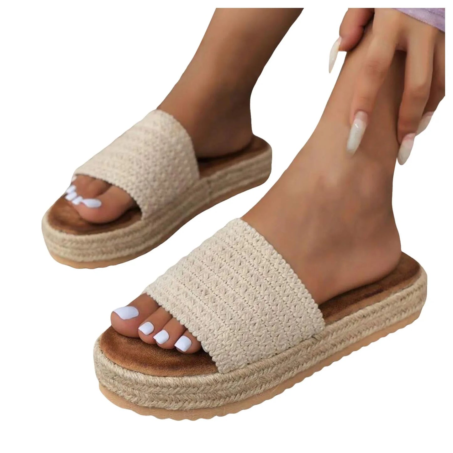 2025 verão feminino plataforma ao ar livre casual dedo do pé redondo sandálias plus size design simples senhoras chinelos para beach wear feminino