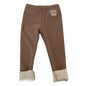 Plush Pants for Kids 1-8 Years Soft Warm Solid Color with Animal Cartoons Stretchy Comfy Winter Trousers for Boys and Girls