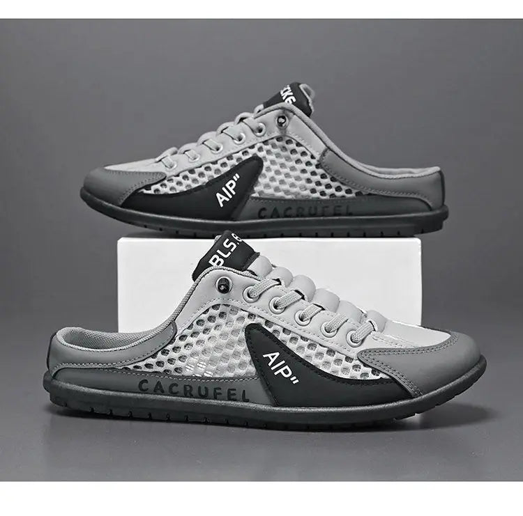 Summer Men's Mesh Slip on Half Slippers Fashion Man's