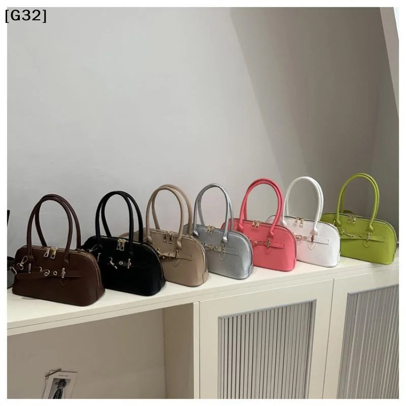 Women's Fashionable Handbag Retro Style Crossbody Bag For Commuting Soft PU Shoulder Bag[G32]