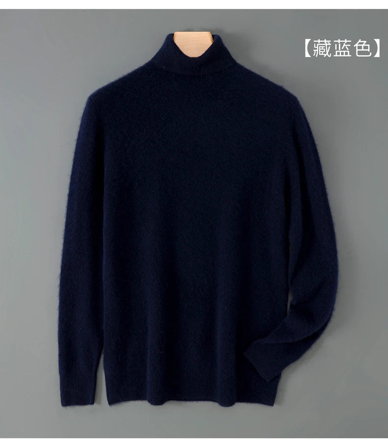 100% wool high neck sweater with pullover for men