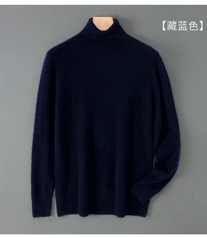 100% wool high neck sweater with pullover for men