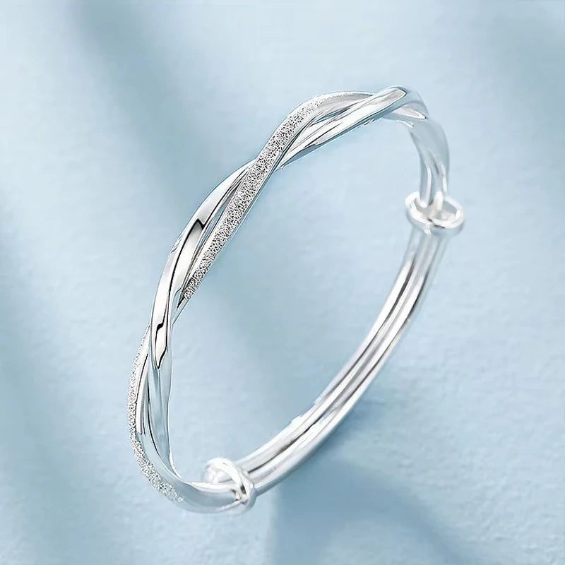 925 sterling silver original pretty weave bracelets Bangles for women