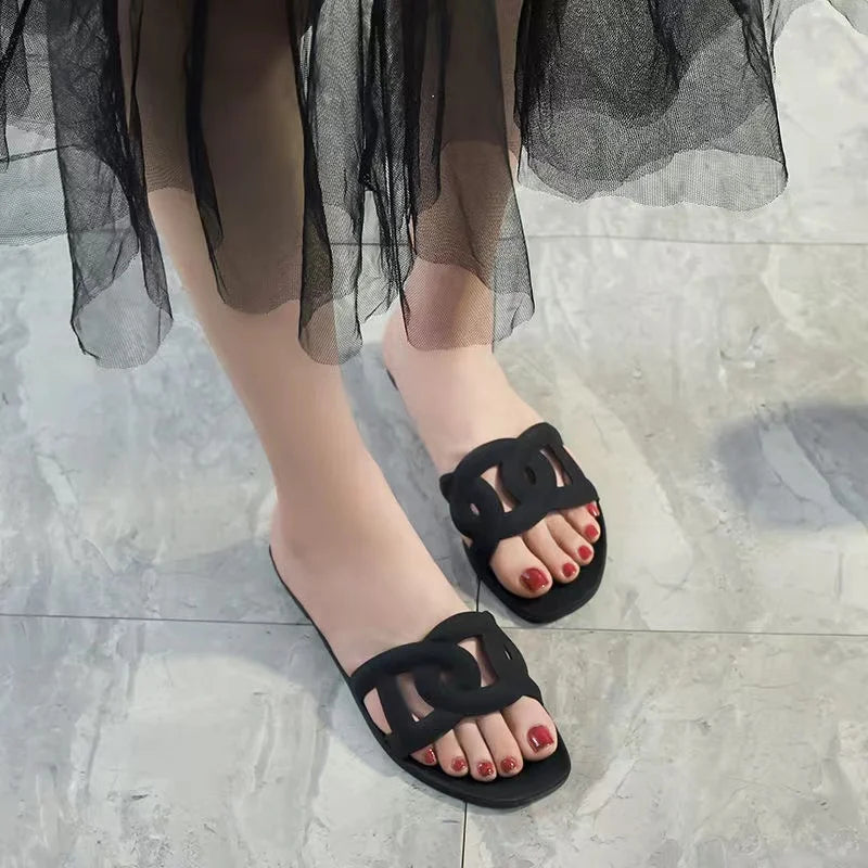 Woman Flat Slippers Candy Color Sandals