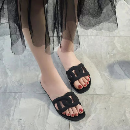 Designer mulher chinelos planos sandálias de cor doce casual chinelos de fundo verão sandálias femininas novos sapatos para mulher