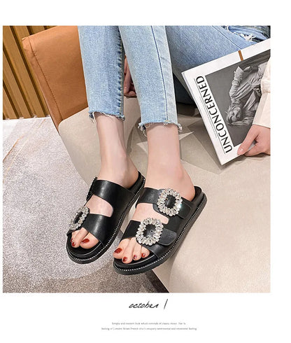 2026 Brand Rhinestone Buckle Sandals