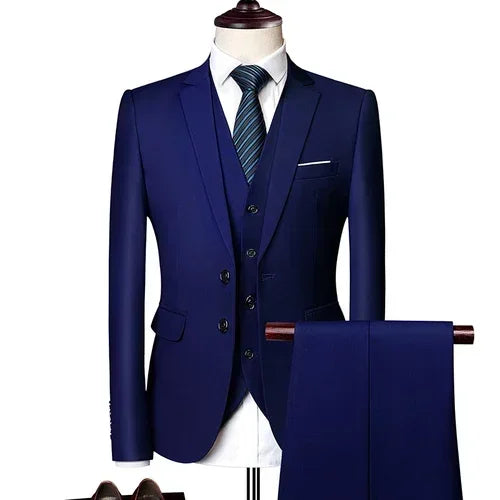 Suits For Men 3 Pieces Set Elegant Wedding  Fashion Classic Full Jackets Vest Pants Blazers Outfit 2026 Formal Costume