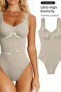 Women's Seamless Yoga Bodysuit – Low Neck Sleeveless Fitness Top