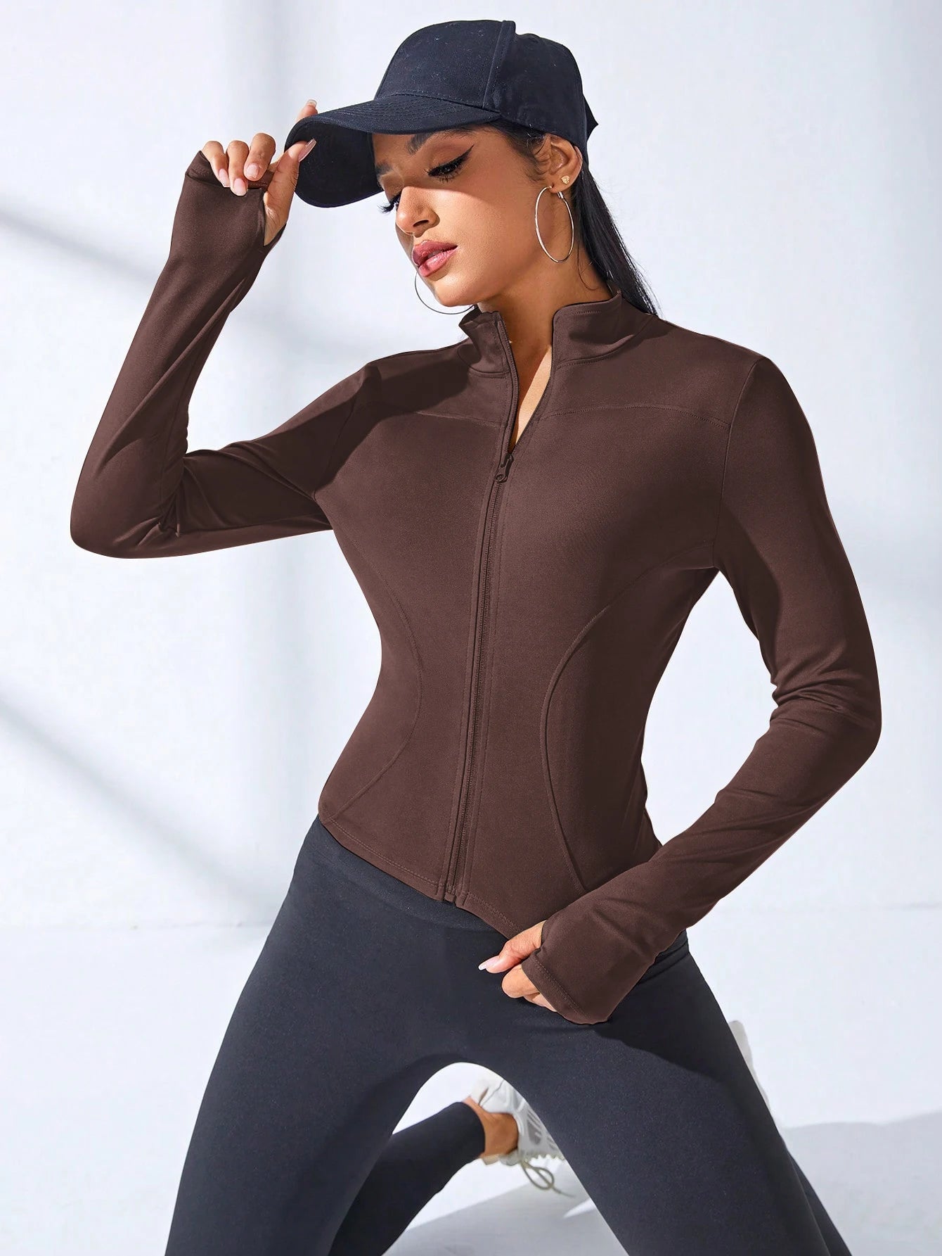 Women's Slim Fit Yoga Zip Jacket – Body Sculpting Short Sports Coat