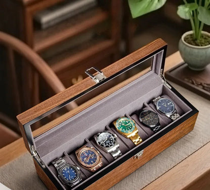 Wooden Watch Box Mens Watch Case Storage Box Travel Luxury Watches Organizer Display Collection Portable Storage Boxes Men Gift