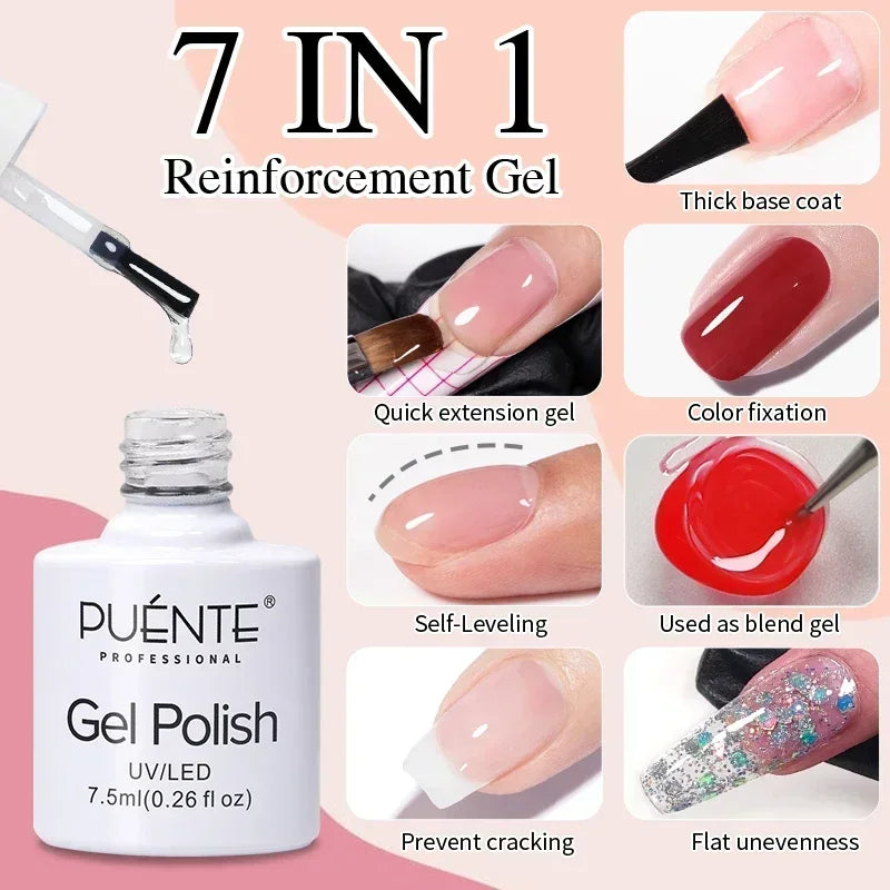 30ML Glitter Poly Nail Gel Hema Free Pink Glitter Acrylic Gel Finger Extension Nail Gel Semi-Permanent Nail Varnish For Manicure
