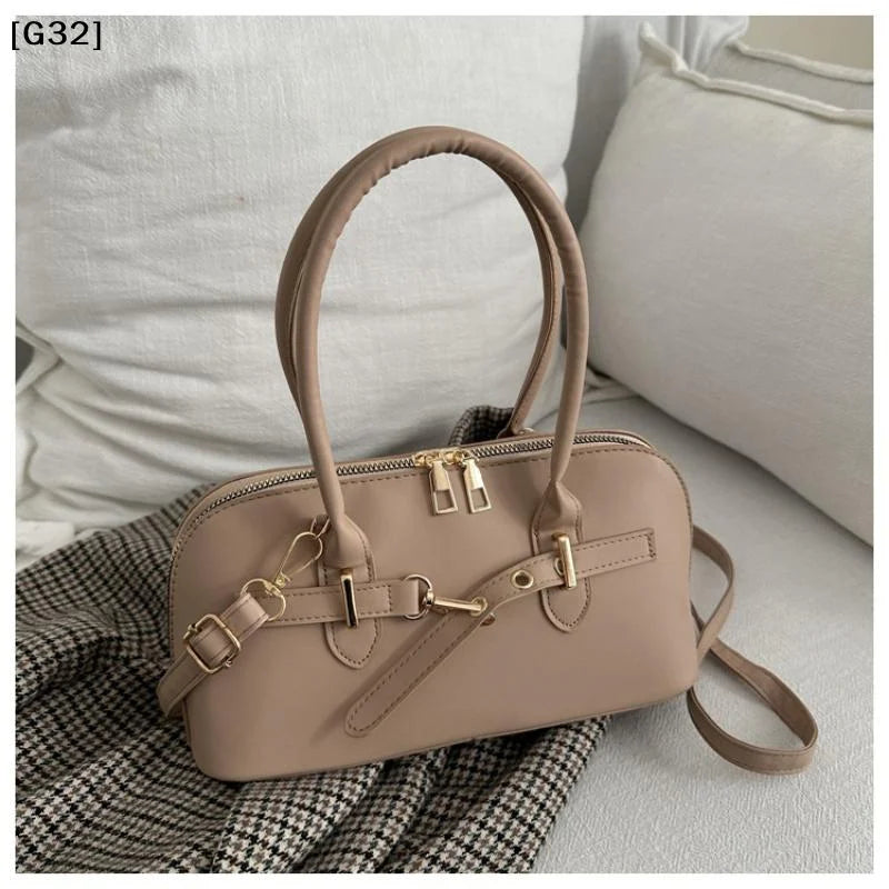 Women's Fashionable Handbag Retro Style Crossbody Bag For Commuting Soft PU Shoulder Bag[G32]