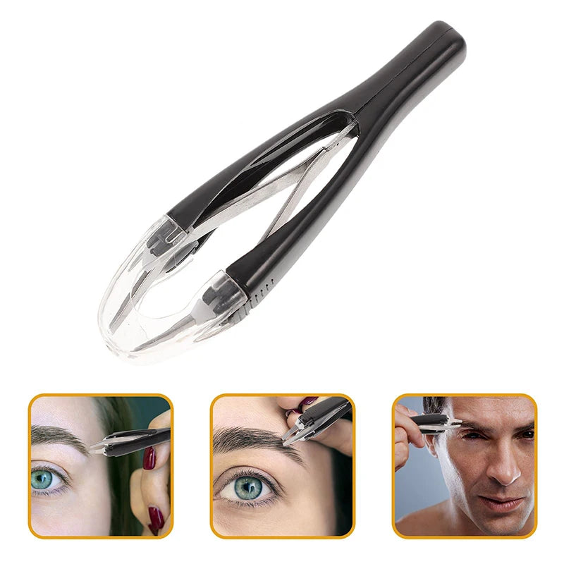 【Eyebrow Tweezer Automatic Retratable Face Hair Beard Removal Stainless Steel Anti Rust Beauty Hair Puller Makeup Tool】