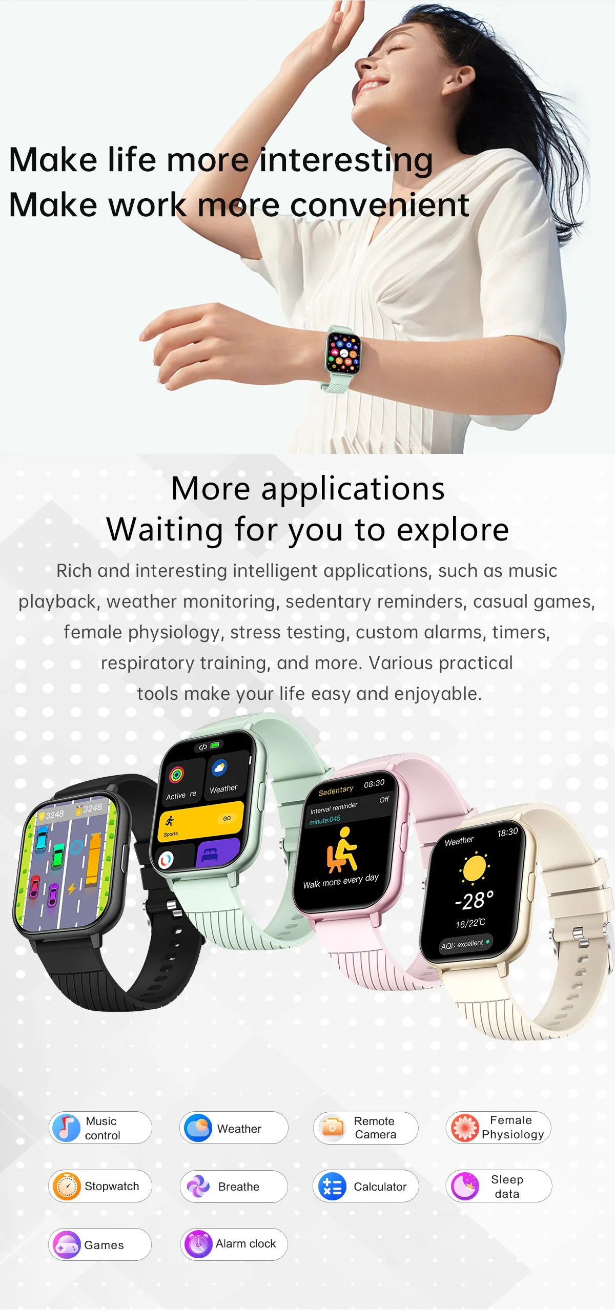 LIGE New Bluetooth Call Smart Watches Women Wrist Watch Sports Fitness Watches IP67 Waterproof Smartwatch For iPhone Android iOS