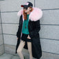 Maomaokong Winter Woman Natural Fur Overcoat Plus Size Black Parkas Raccoon Real Fur Lining Extra Larg Warm Jacket Coats Long