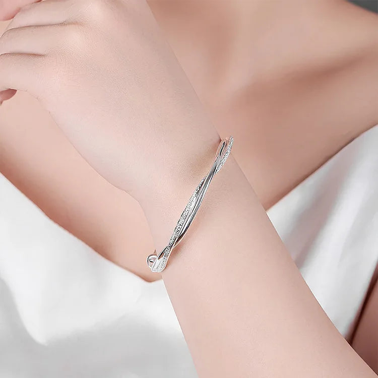 925 sterling silver original pretty weave bracelets Bangles for women