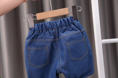 Summer Baby Boys Denim Clothes Suit Children Outfits Fashion Solid Shirt Shorts 2Pcs/Sets Toddler Casual Costume Kids Tracksuits