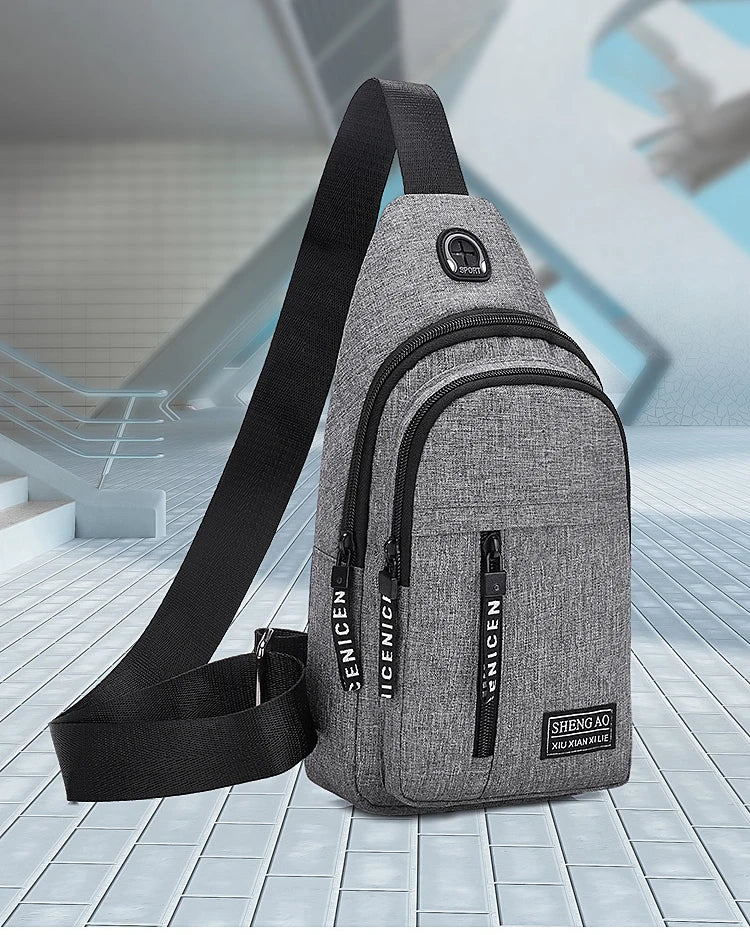 Travel Men's Handbags Multifunctional USB Chest Bag Designer Messenger Crossbody Bags Water-Proof Shoulder Bag Sports Back Pack
