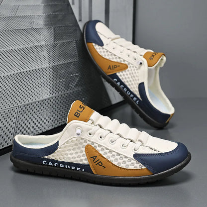 Summer Men's Mesh Slip on Half Slippers Fashion Man's