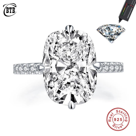 Cbtb Sterling Silver 925 Oval Real Moissanite Rings D Color Vvs1 6ct Women Wedding Luxury Diamond Rings Jewelry