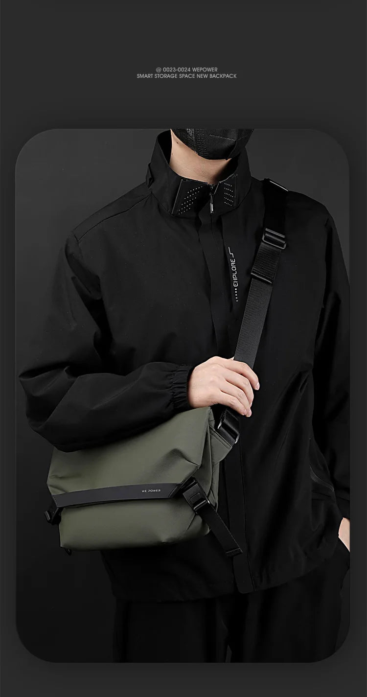New Versatile Work Suit Shoulder Bag Men's Casual Single Crossbody Backpack Trendy Small Square Chest Bags Мужская сумка Bolsas