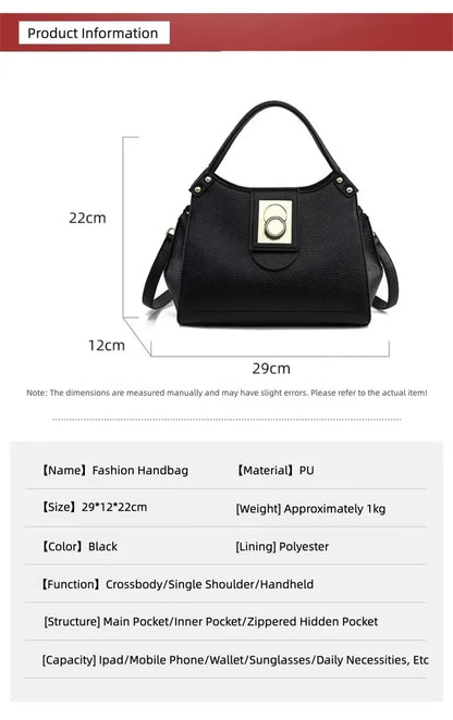 New Women's Handbags, Fashionable Tote Bags, High-End Shoulder Bags, Large-Capacity Commuter Bags, Simple and Versatile Casual Bags, Water-Resistant Crossbody Bags