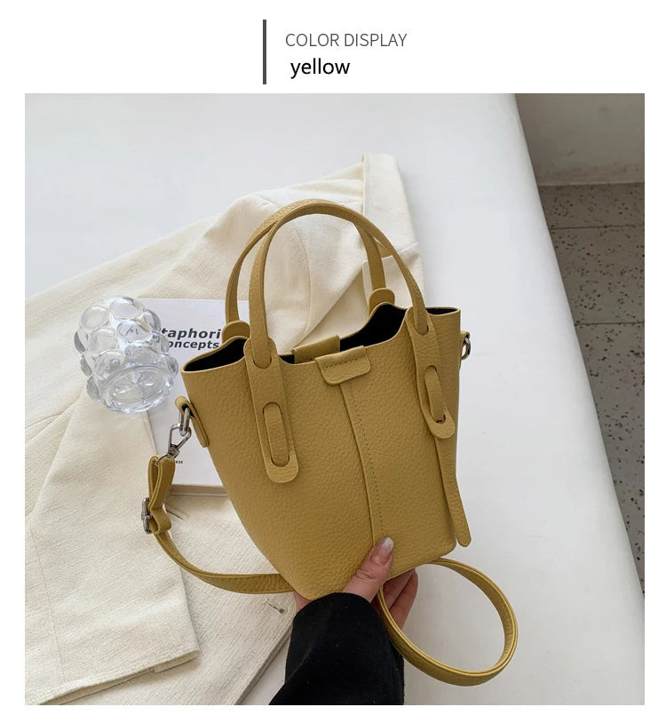 Bucket Handbags Women 2026 New Large Capacity Shoulder Crossbody Bags Luxury Designer Ladies Texture Leatrher Tote Bags