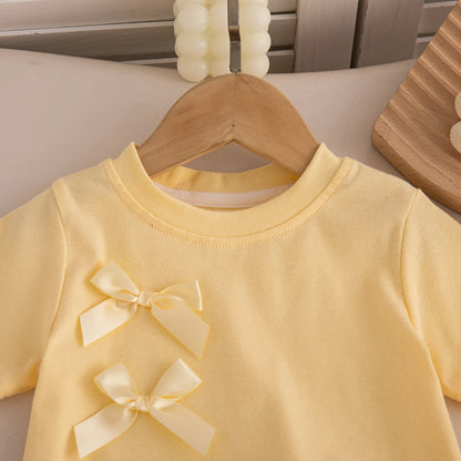 Short-Sleeve Top and Shorts Baby Girl Clothes Cute Beach Baby Outfit Set
