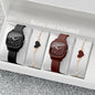 4PCS Fashion Square Women Watches Heart Bracelet Set Arabic Dial Silicone Strap Quartz Wristwatch Reloj Mujer Girls(Without Box)