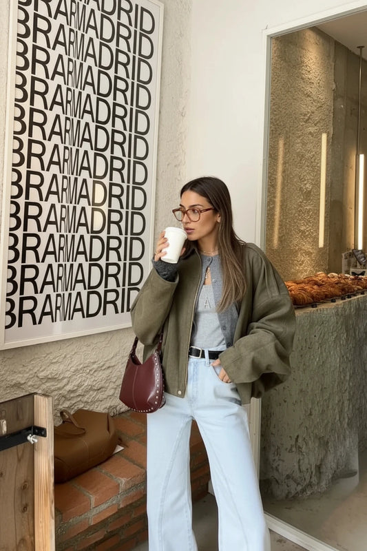 Styledora Suede Oversized Jacket