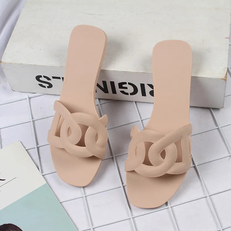 Woman Flat Slippers Candy Color Sandals