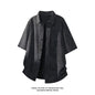 LEGIBLE Summer Shirts Men Loose Thin Cotton Short Sleeve Shirts Male Fashion Stand Solid Color 4XL 5XL