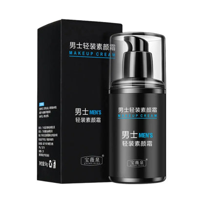 50g Men's Natural Makeup Cream Not Sticky Face Foundation Moisturizing Remove Darken Skin Care Gel Improve Shrink Pore Oil