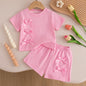 Short-Sleeve Top and Shorts Baby Girl Clothes Cute Beach Baby Outfit Set