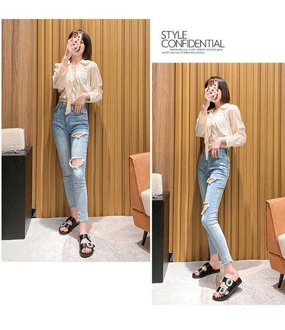 2026 Brand Rhinestone Buckle Sandals