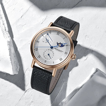 Seagull Men's Business Wristwatch Moon Phase Leather Luxury Automatic Mechannical Men's Watches 50M Waterproof relogio 6092