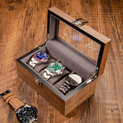 Wooden Watch Box Mens Watch Case Storage Box Travel Luxury Watches Organizer Display Collection Portable Storage Boxes Men Gift