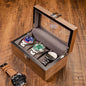 Wooden Watch Box Mens Watch Case Storage Box Travel Luxury Watches Organizer Display Collection Portable Storage Boxes Men Gift